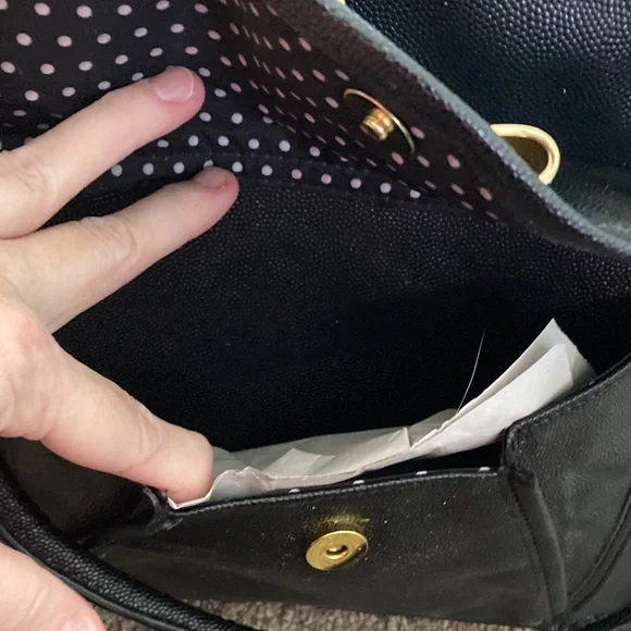 Lulu Guinness Black Purse with Gold Accents - Picture 4 of 11